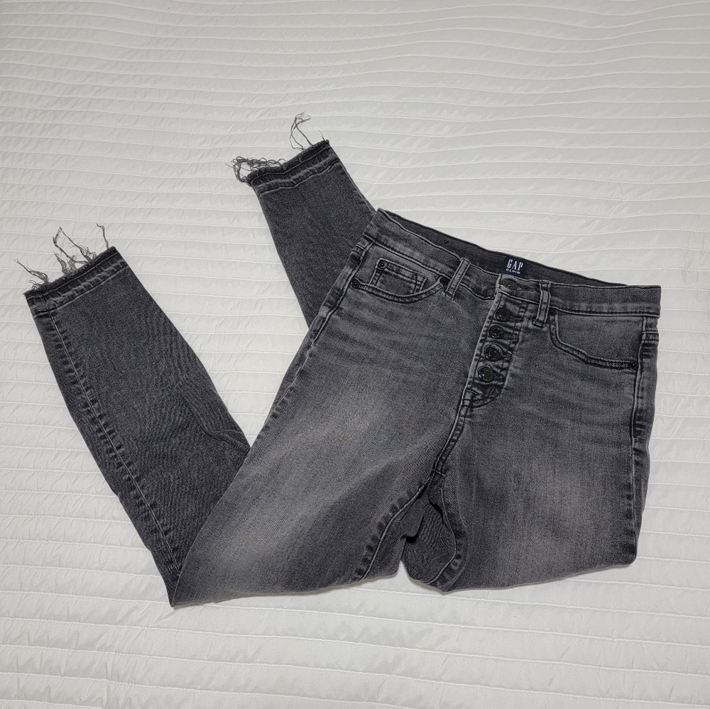 Gap True Skinny Jeans Black Washed Size 0